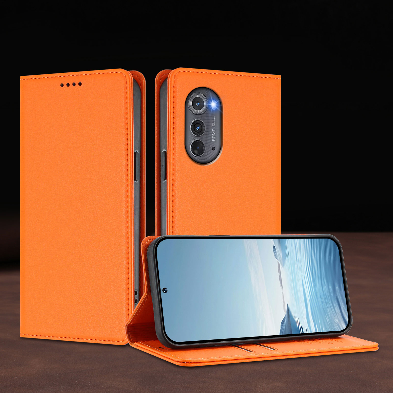 Phone Cases Motorola Edge 2025 - Étui portefeuille en cuir à rabat