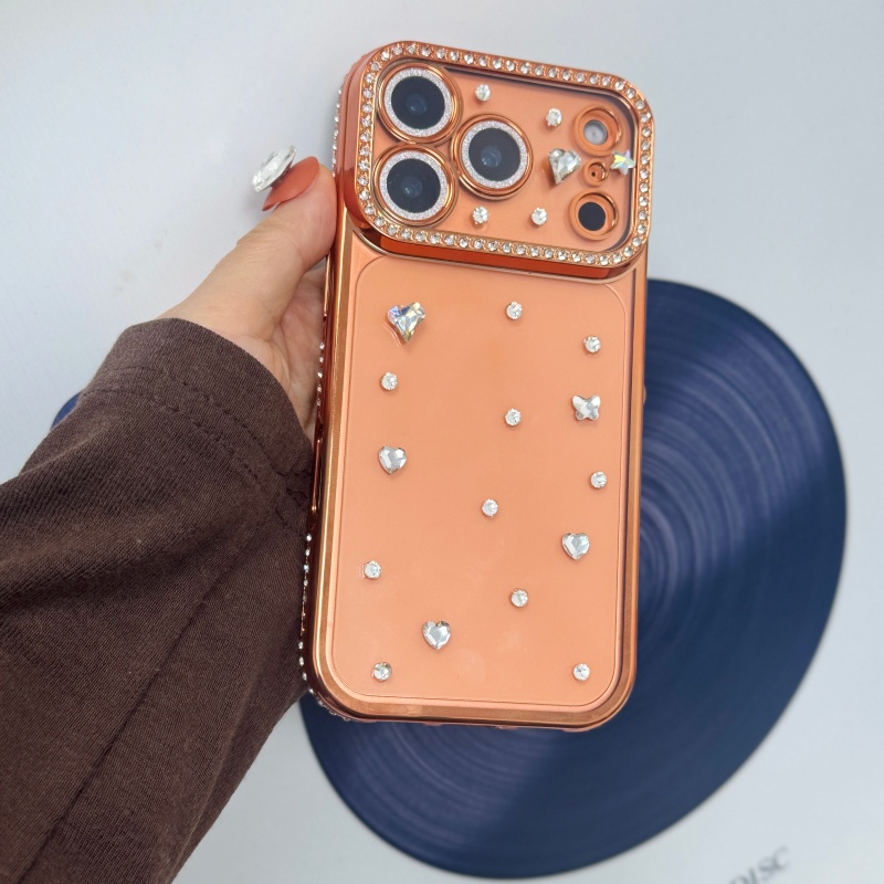 Phone Cases Orange - Coque de téléphone Orange plaquée cristal,