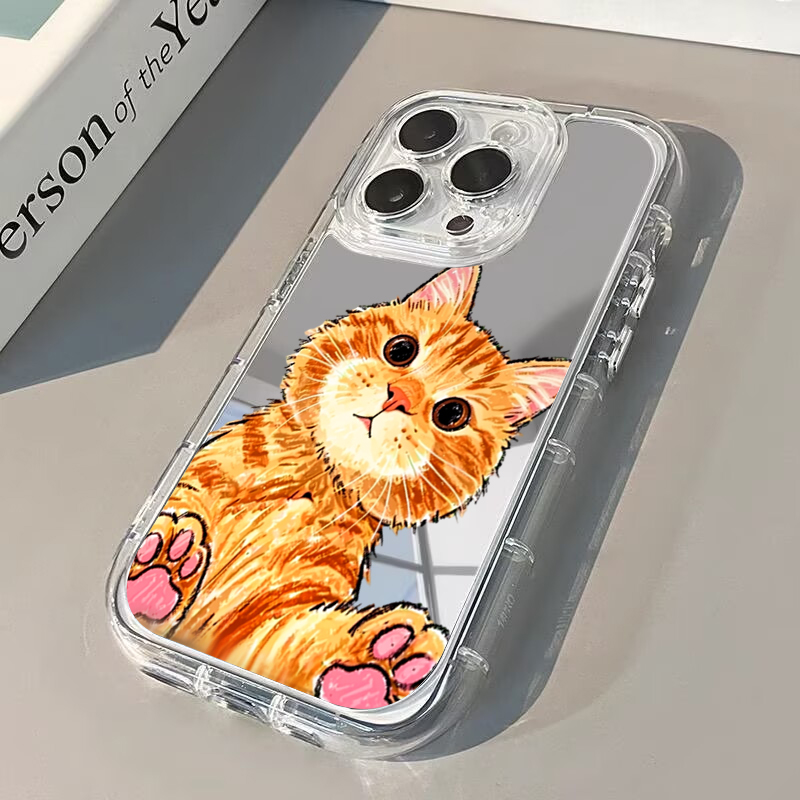 Phone Cases Orange - Coque de téléphone miroir antichoc motif