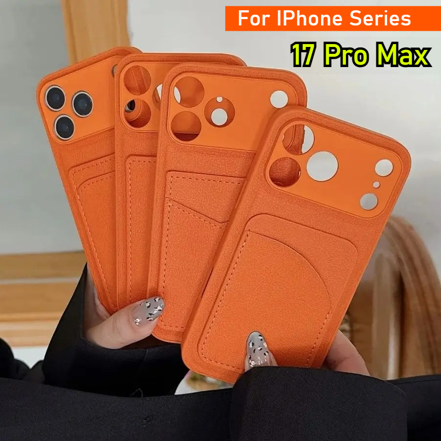 Étui porte-cartes en cuir coul - Phone Cases Orange avis et prix
